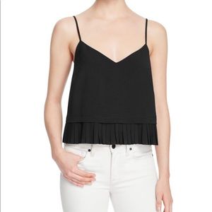 NWT FRENCH CONNECTION BLACK PLEATED TANK TOP XS